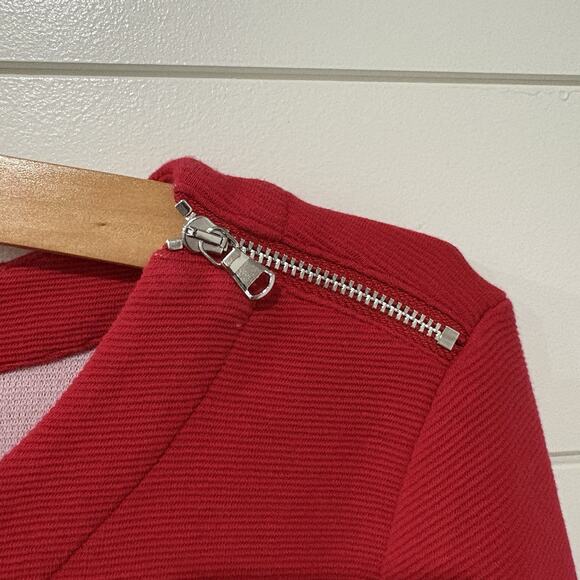 Talbots | Top Red Pullover Textured Ribbed 3/4 Sleeves- Size Large - Picture 4 of 8